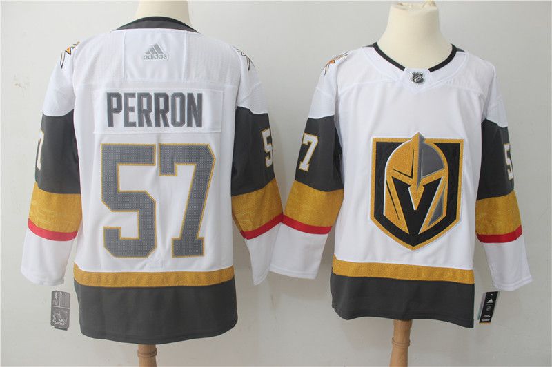 Men Vegas Golden Knights #57 Perron Fanatics Branded Breakaway Home White Adidas NHL Jersey